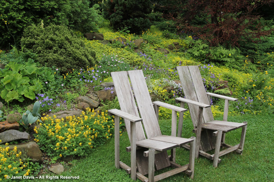 07-Chairs & yellow-blue plantings