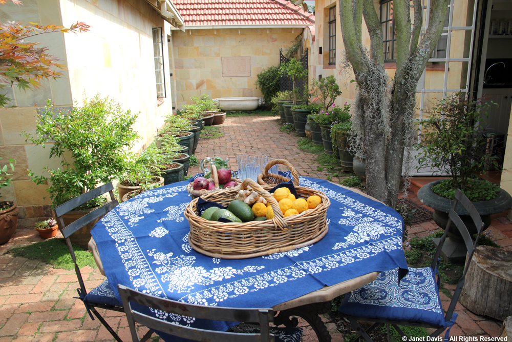 Fruit on Kitchen Courtyard Table