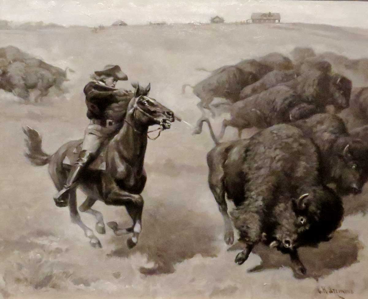 Bill Cody Hunting Buffalo-Charles H. Stevens-1911