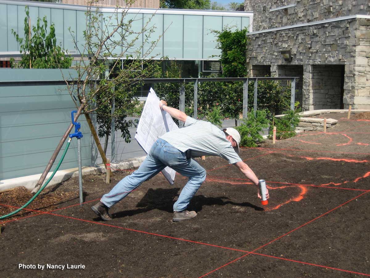 Construction-Toronto Botanical Garden-spraying grid