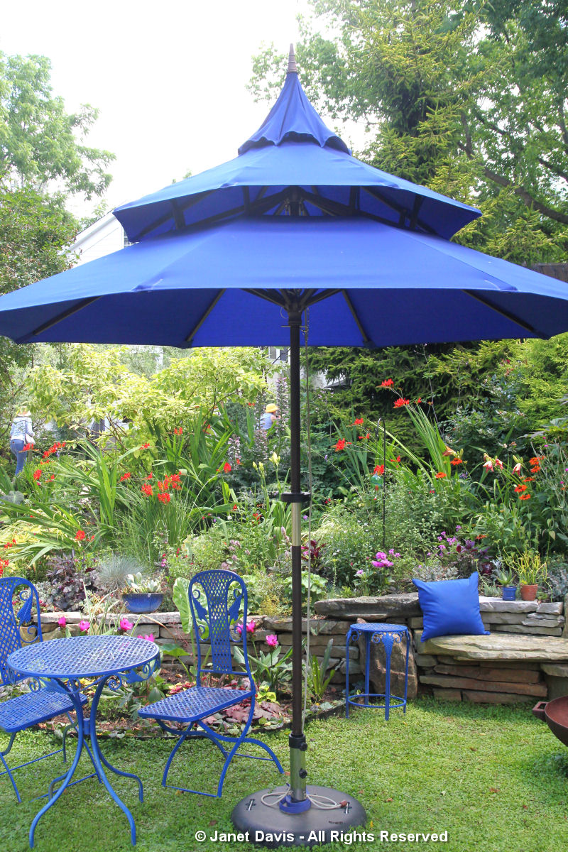 Blue Umbrella and furniture-Linda Hostetler