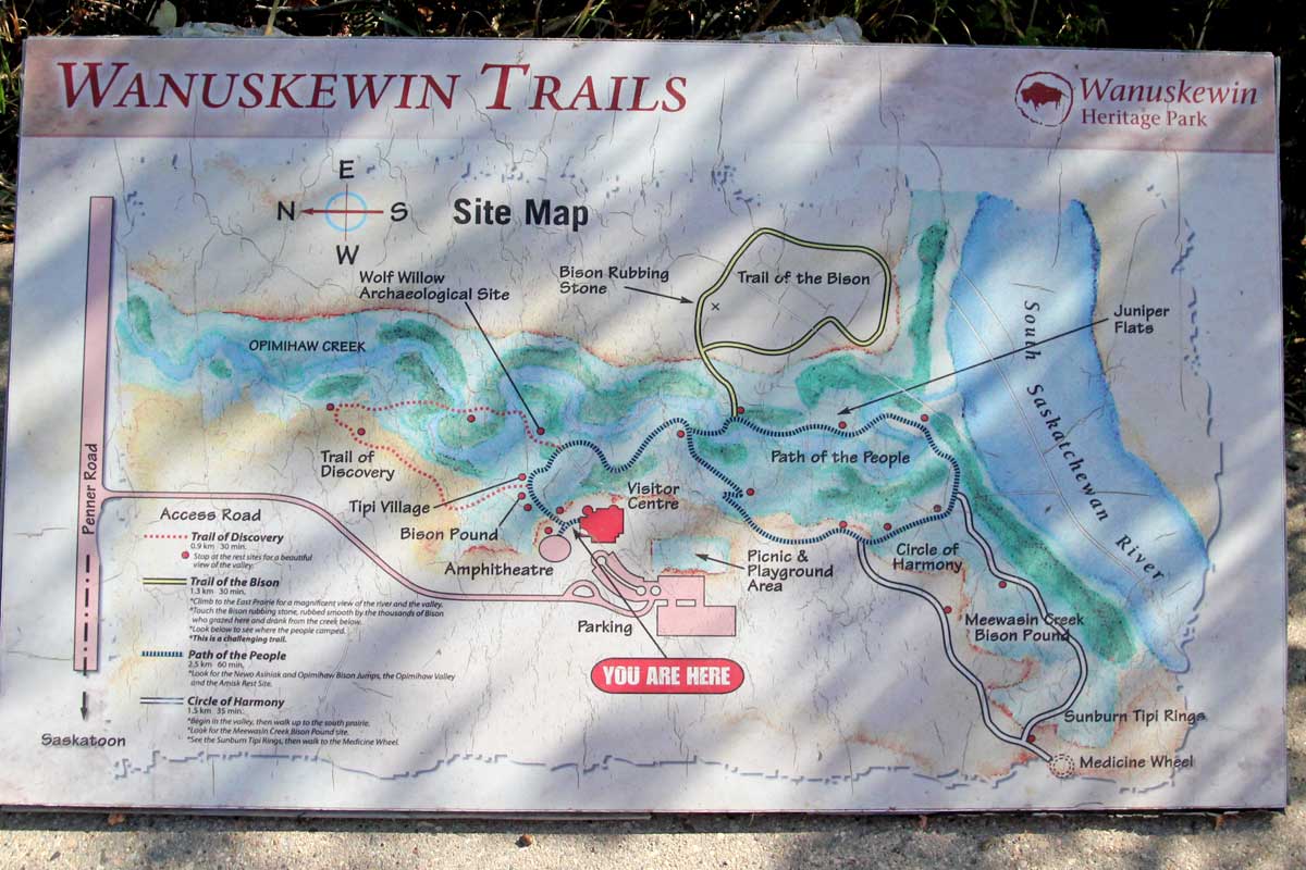 Wanueskewin Trail Map