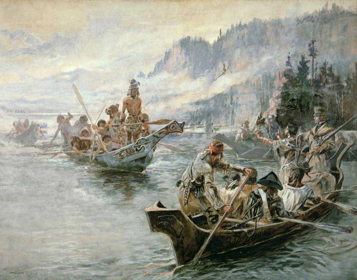 Charles Marion Russell-1905-Lewis & Clark on the Lower Columbia
