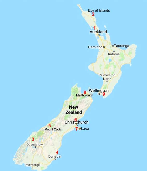 Garden Touring Map-New Zealand