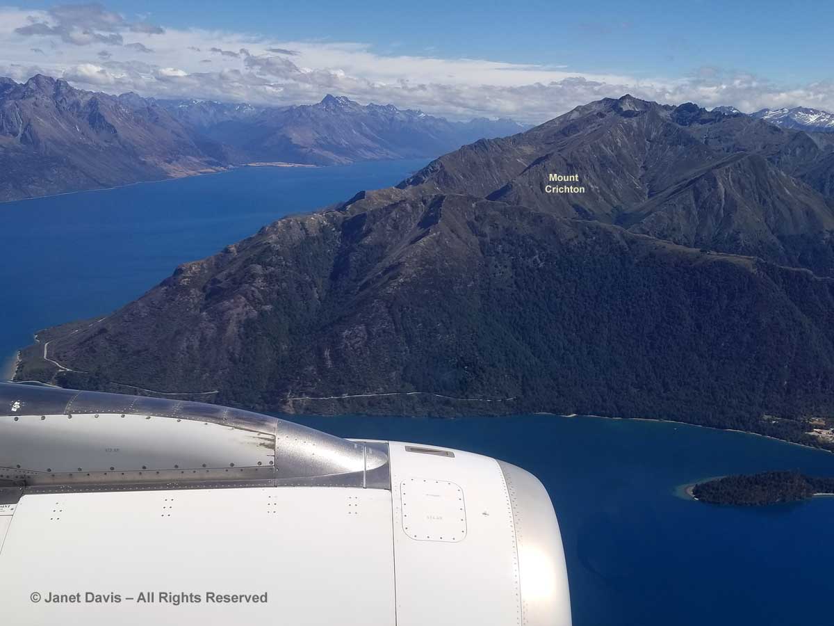 Lake Wakatipu & Mount Crichton-Air New Zealand-Auckland to Queenstown