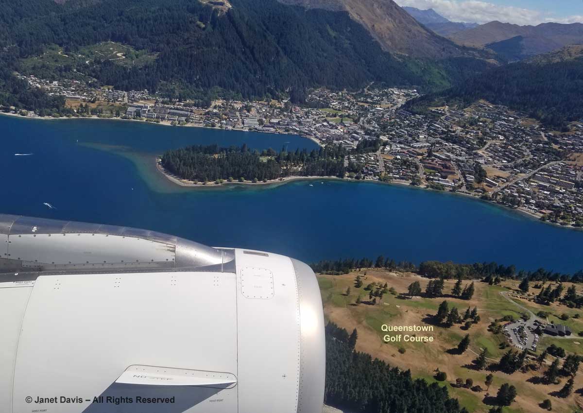 Queenstown-Air New Zealand Flight-Golf Course-Aerial View